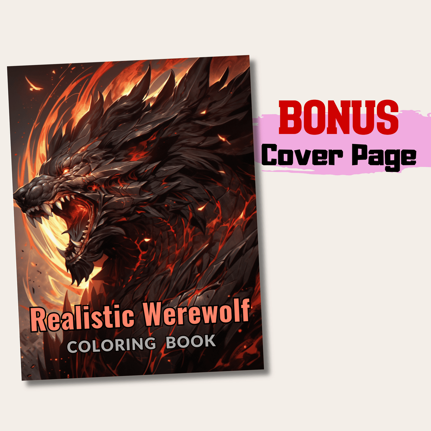 Realistic Werewolf Coloring Book 1: Werewolf Cover Page