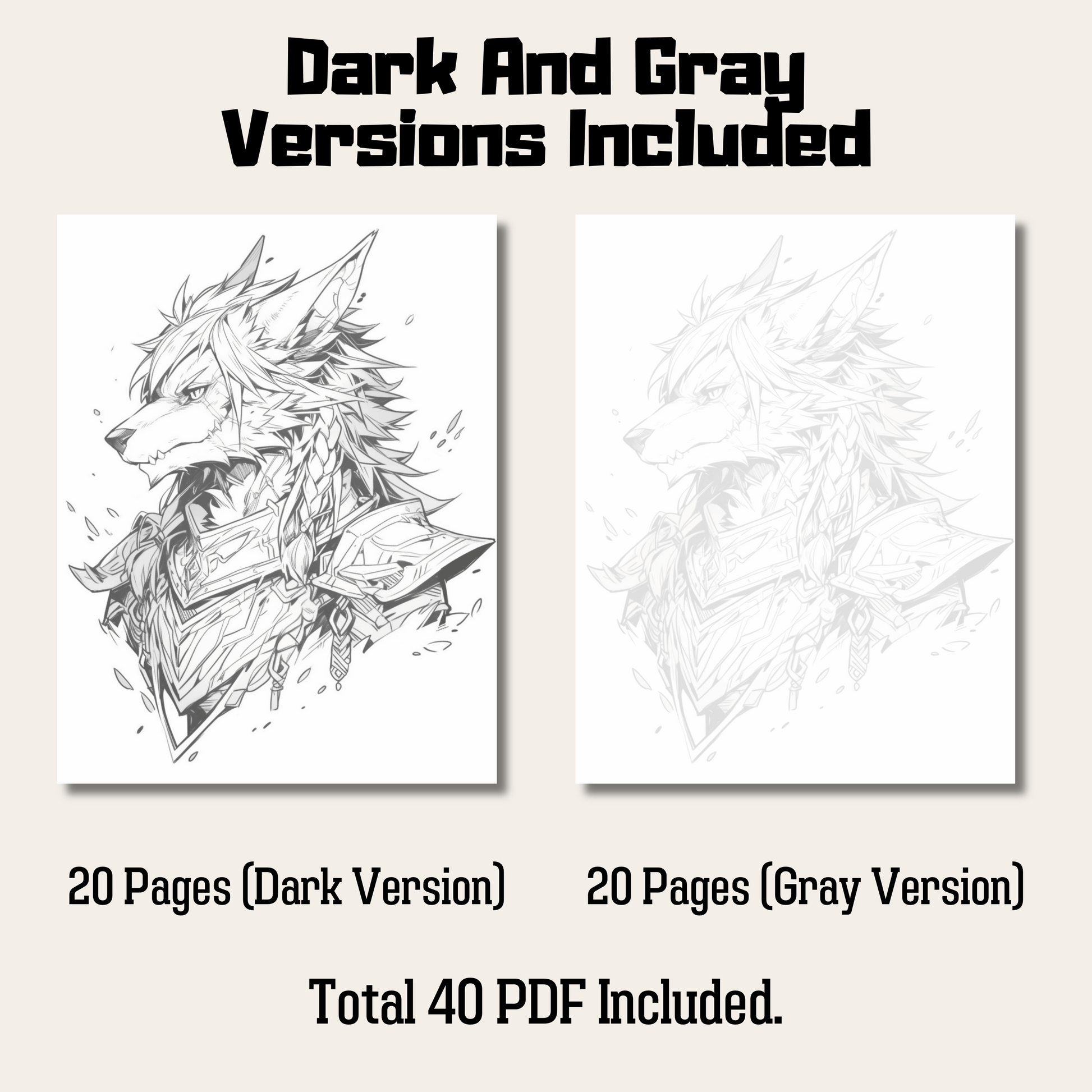 Realistic Werewolf Coloring Book 1: Werewolf Dark And Gray Versions Demo