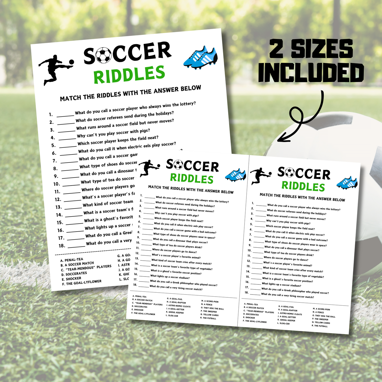 Soccer Riddles Game | Printable Soccer Riddle Me This Games