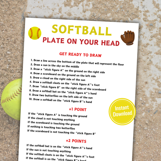 Softball Plate On Your Head Game | Hilarious Softball Drawing Game