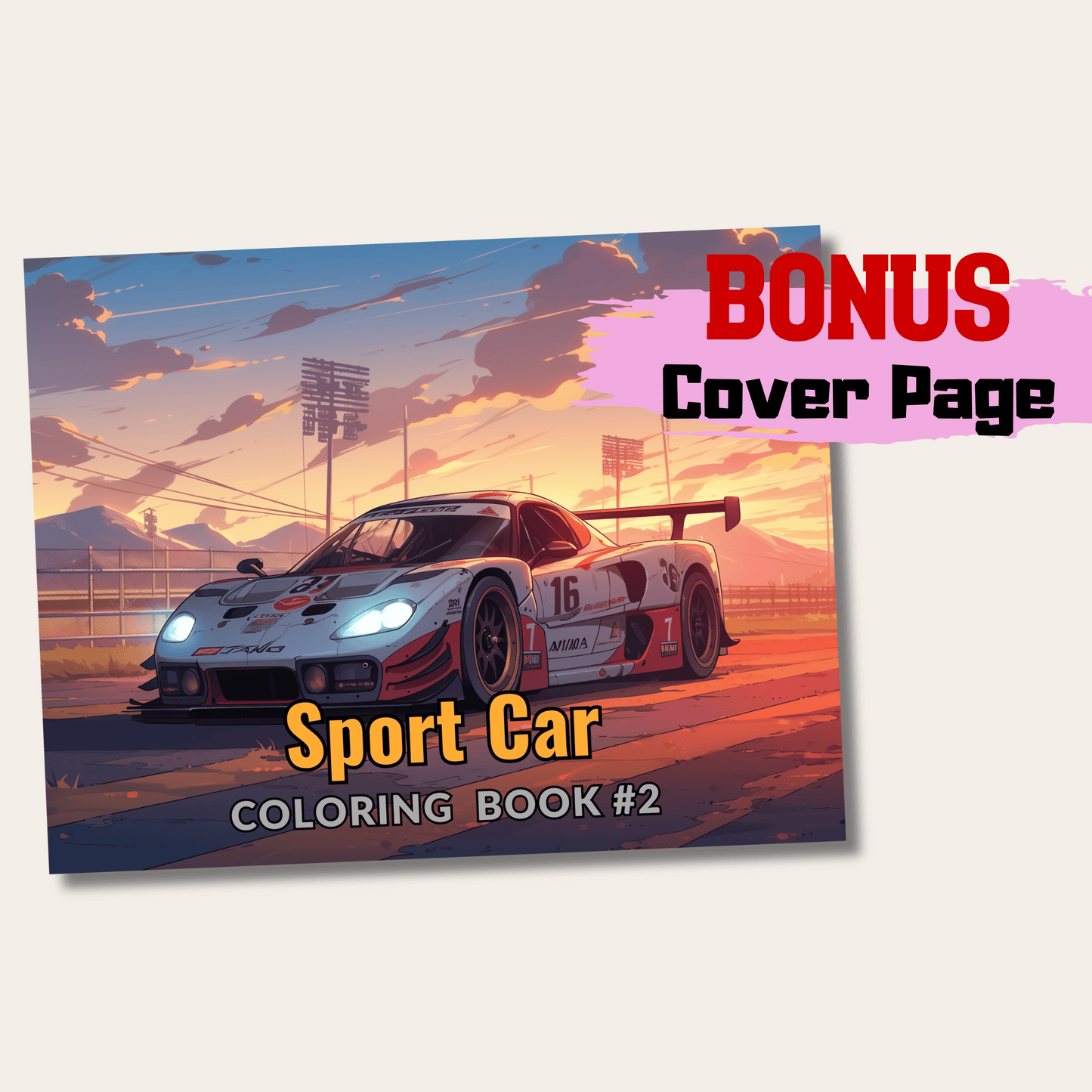 20 Pages Sport Car Coloring Book, Fun and Engaging Automotive Designs for All Ages