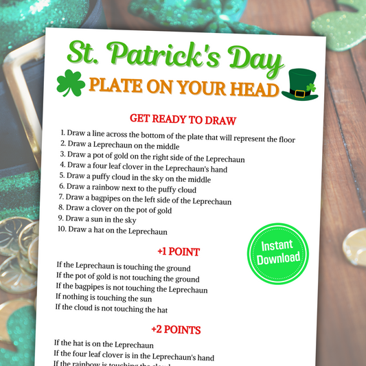 St. Patrick's Day Plate On Your Head Game | Hilarious St. Patty's Day Drawing Game