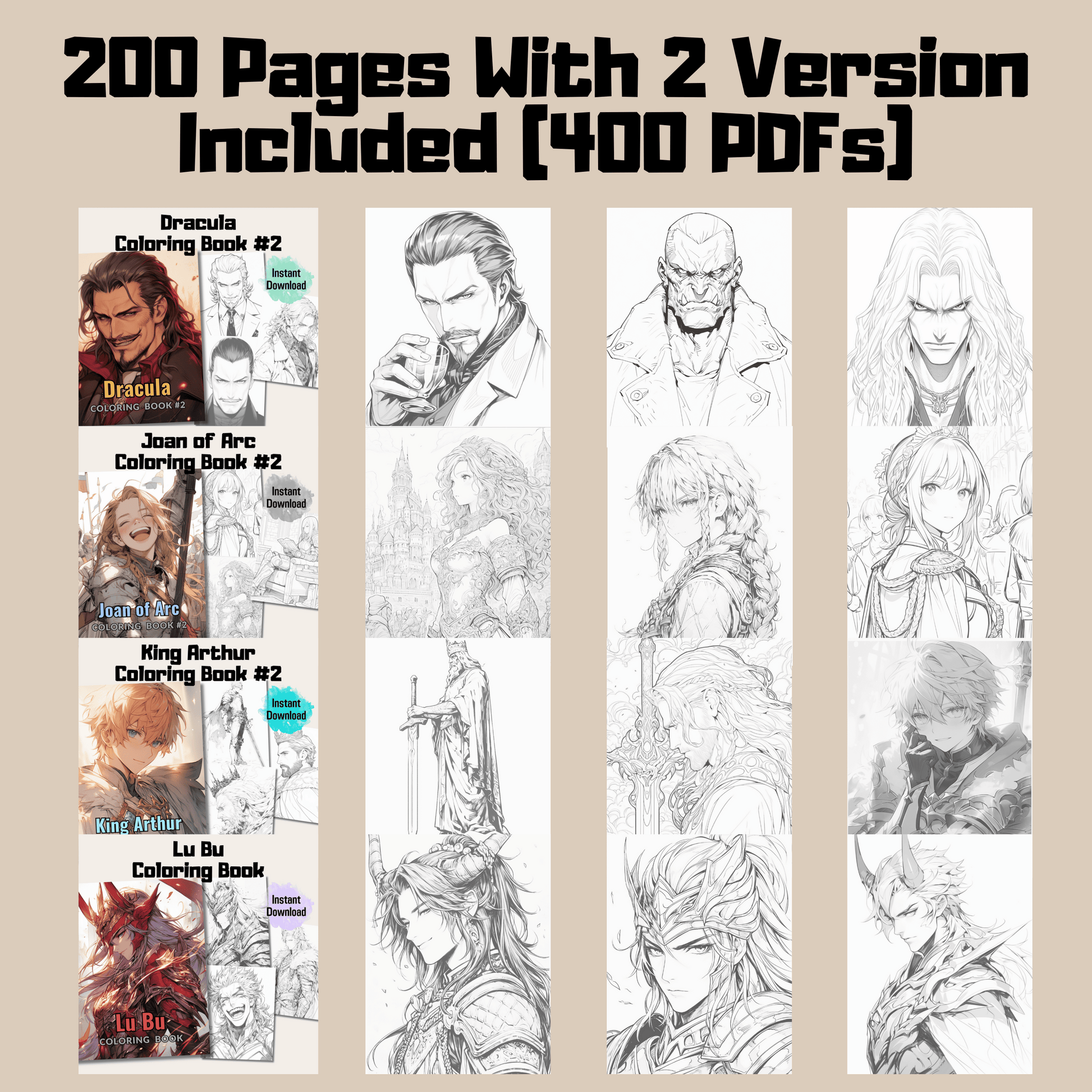 Story Characters Coloring Book 2: Story Characters 200 Pages Included