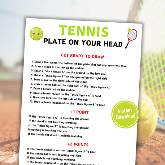 Tennis Plate On Your Head Game | Hilarious Tennis Drawing Game
