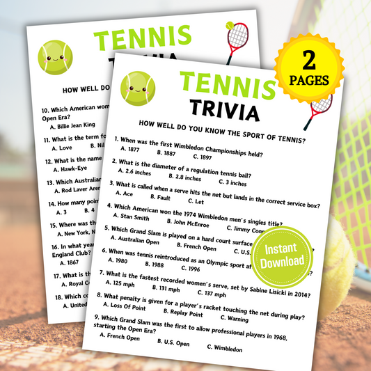 Tennis Trivia Game | Tennis Knowledge Quiz Game