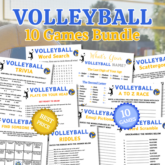Volleyball Games Bundle | Printable Volleyball Team Party Game