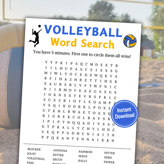 Volleyball Word Search Game | Volleyball Word Find Game