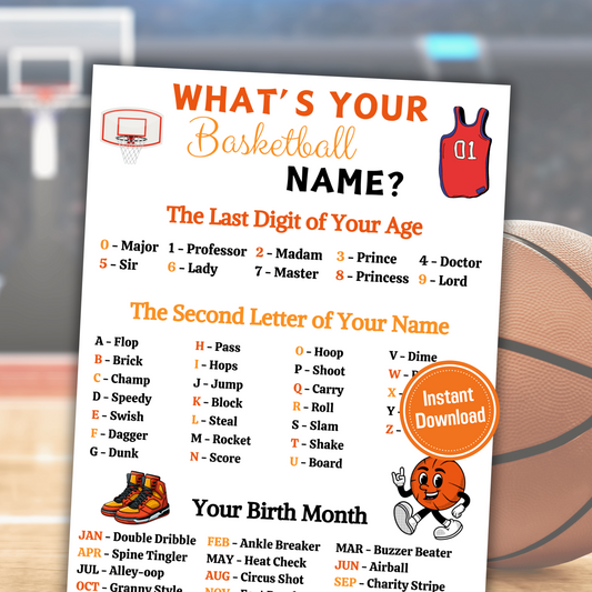 What's Your Basketball Name Game | Basketball Party Name Generator