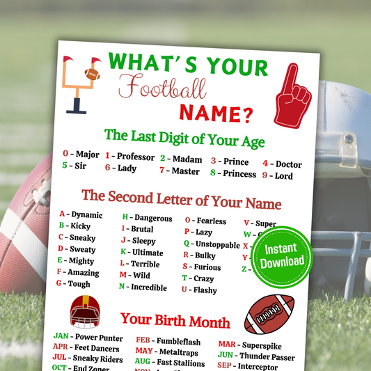 What's Your Football Name Game | American Football Name Generator