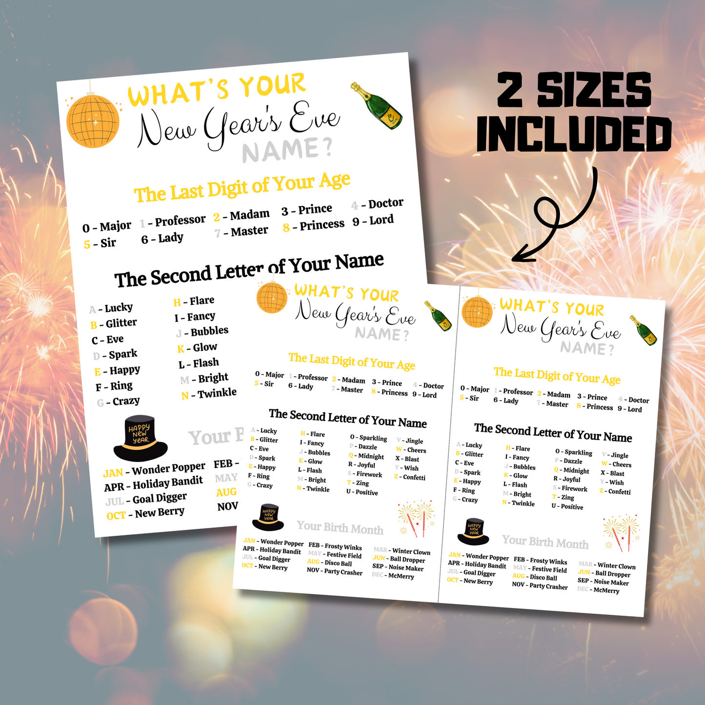 What's Your New Year's Eve Name Game | New Year Party Name Generator