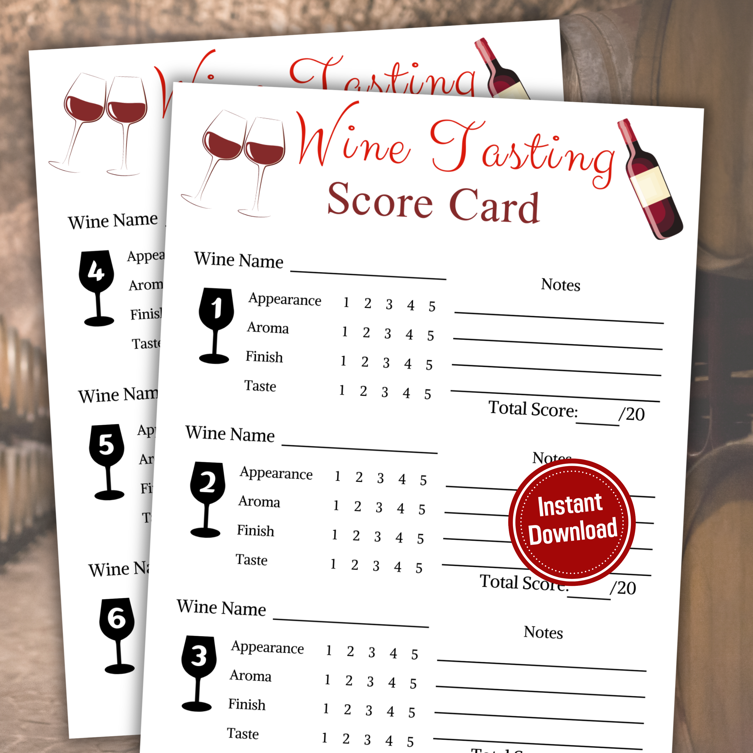 Wine Score Card Template Blind Tasting For Performance » Neel Burton