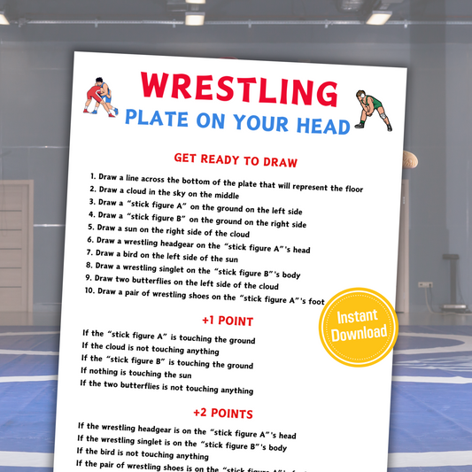 Wrestling Plate On Your Head Game | Hilarious Wrestling Drawing Game