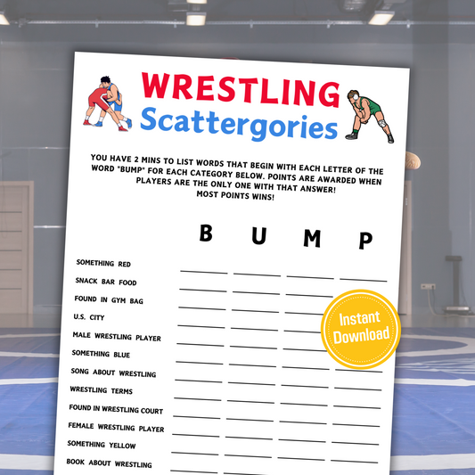 Wrestling Scattergories Game | Minimalist Wrestling Think Fast Game