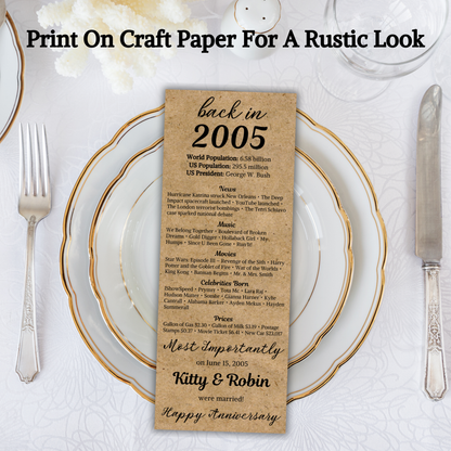 20th Anniversary Table Cards | Editable 20th Anniversary Place Cards