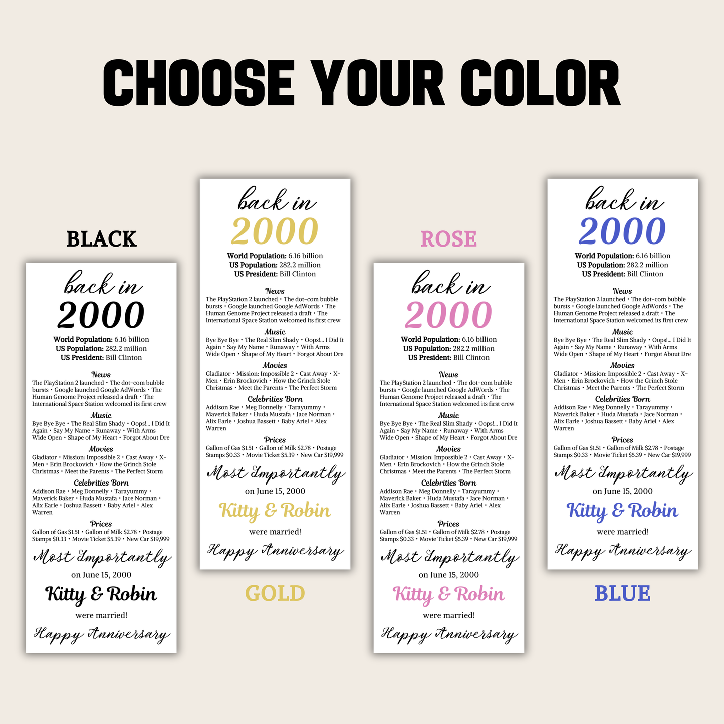 25th Anniversary Table Cards | Editable 25th Anniversary Place Cards