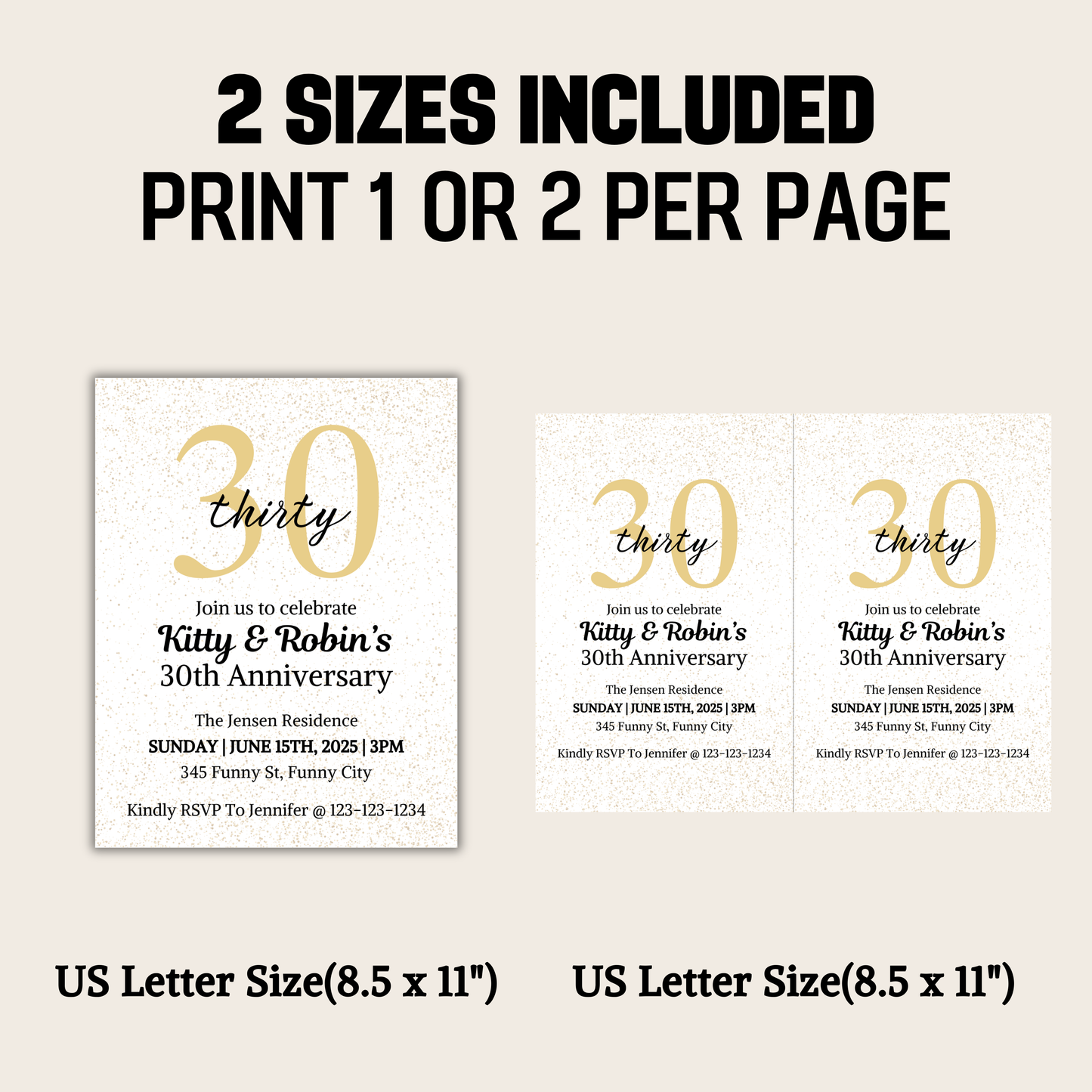 30th Anniversary Invitation | Editable 30th Anniversary Party Invite