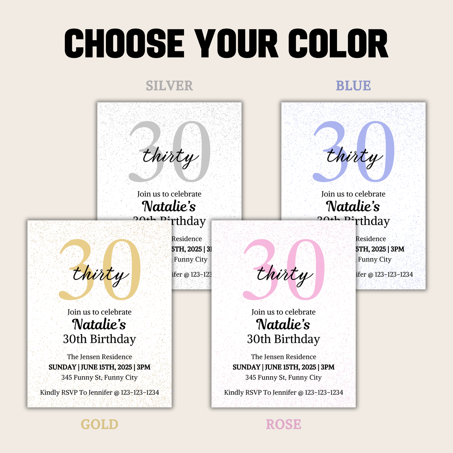 30th Birthday Invitation | Editable 30th Birthday Party Invite