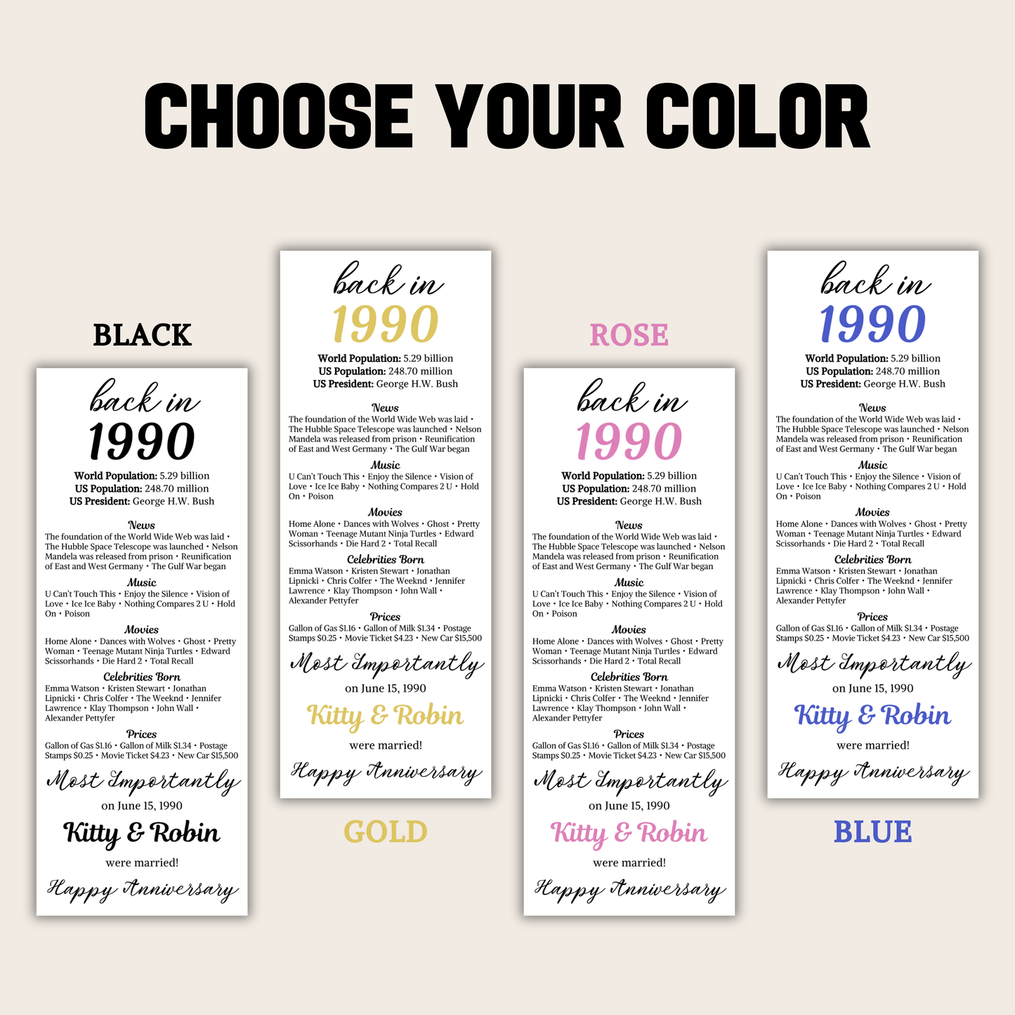 35th Anniversary Table Cards | Editable 35th Anniversary Place Cards