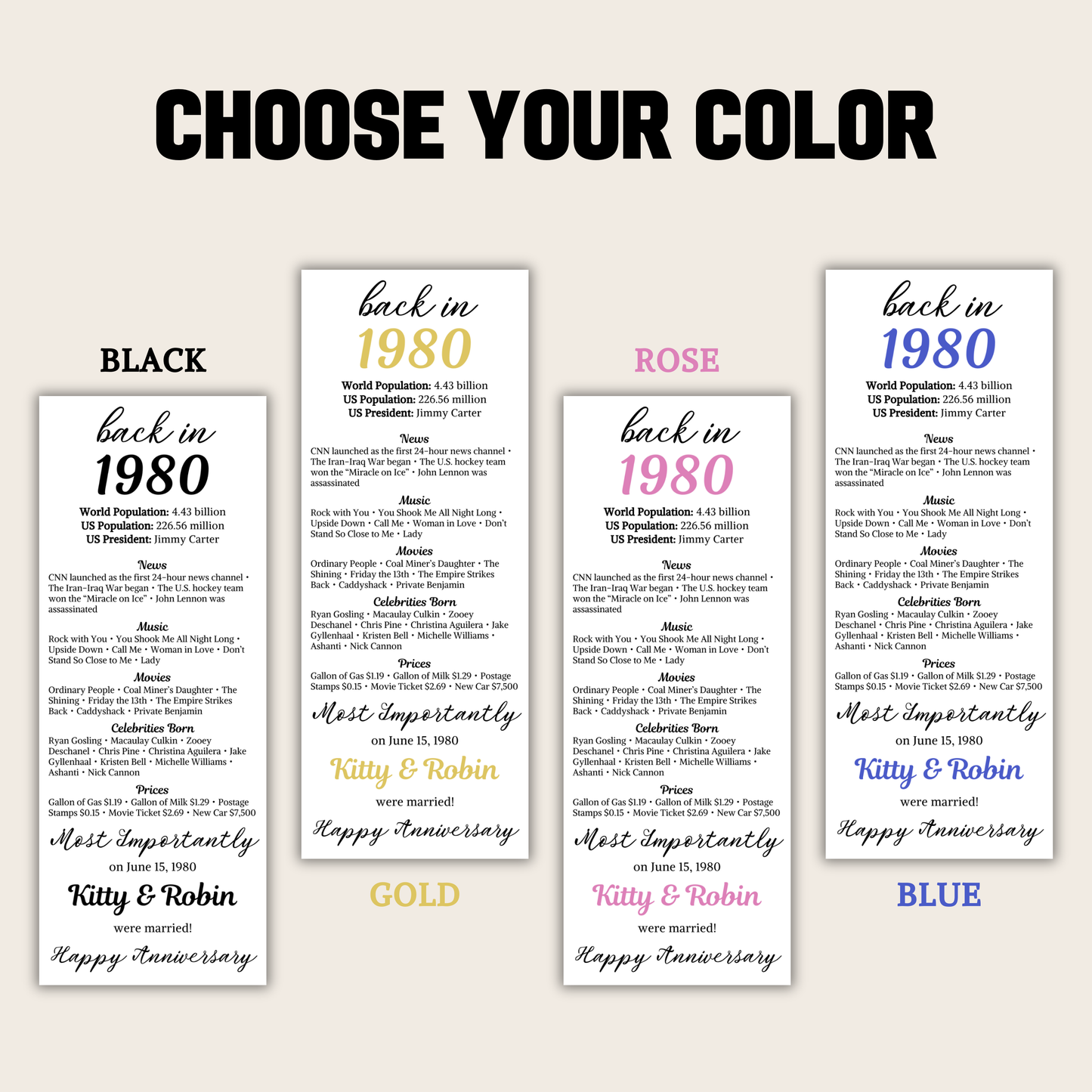 45th Anniversary Table Cards | Editable 45th Anniversary Place Cards