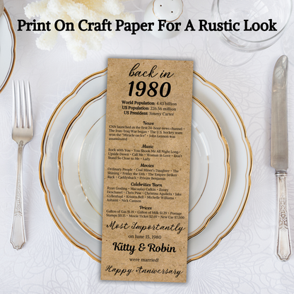 45th Anniversary Table Cards | Editable 45th Anniversary Place Cards