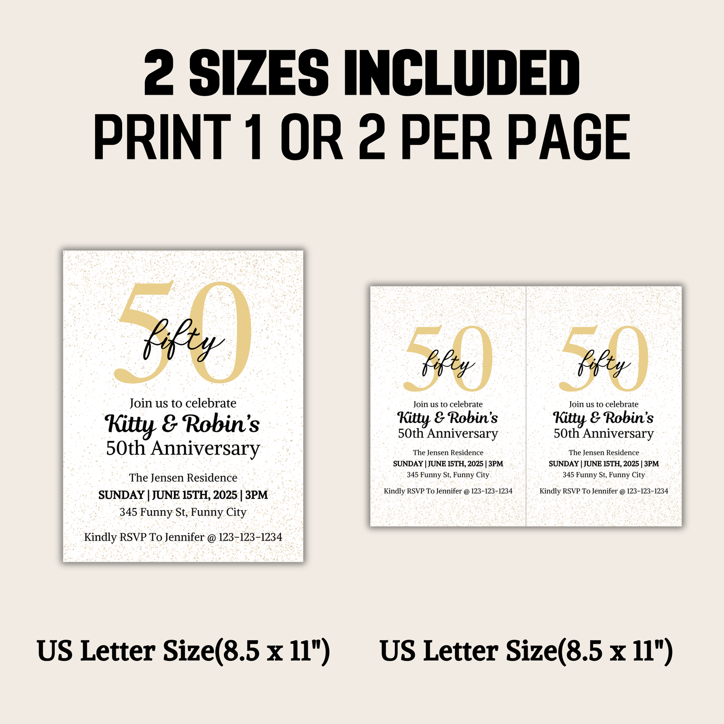 50th Anniversary Invitation | Editable 50th Anniversary Party Invite