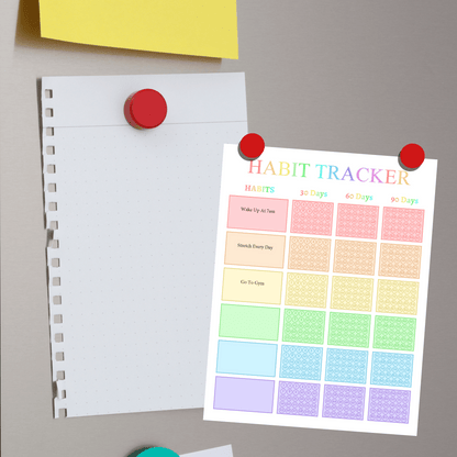 90 Day Habit Tracker 1: Rainbow Color Print Out Demo