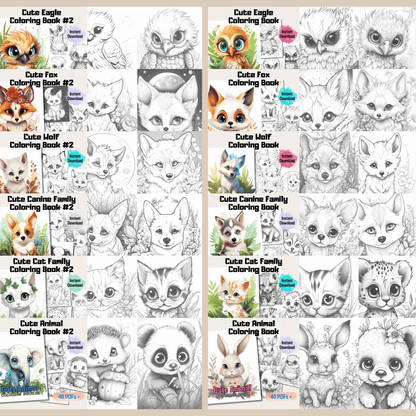 Adorable Baby Animal Coloring Book Mega Bundle: Baby Animals 400 Pages Included