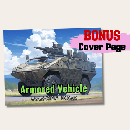 Armored Vehicle Coloring Book, Detailed Trucks and Military Vehicles