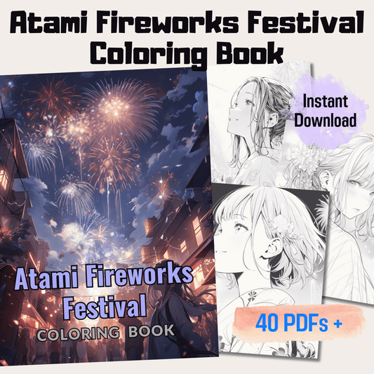 Atami Fireworks Festival Coloring Book 1: Atami Fireworks Festival