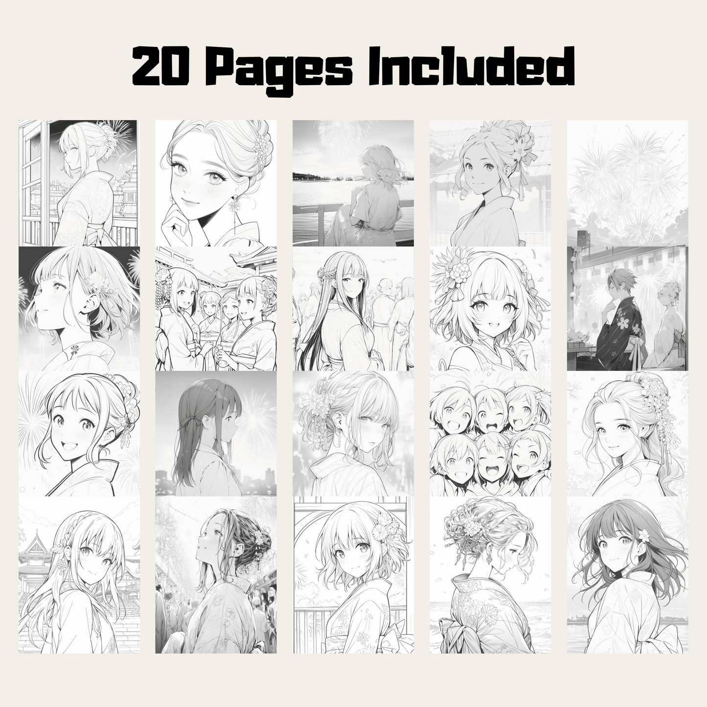 Atami Fireworks Festival Coloring Book 1: Atami Fireworks Festival 20 Pages Included