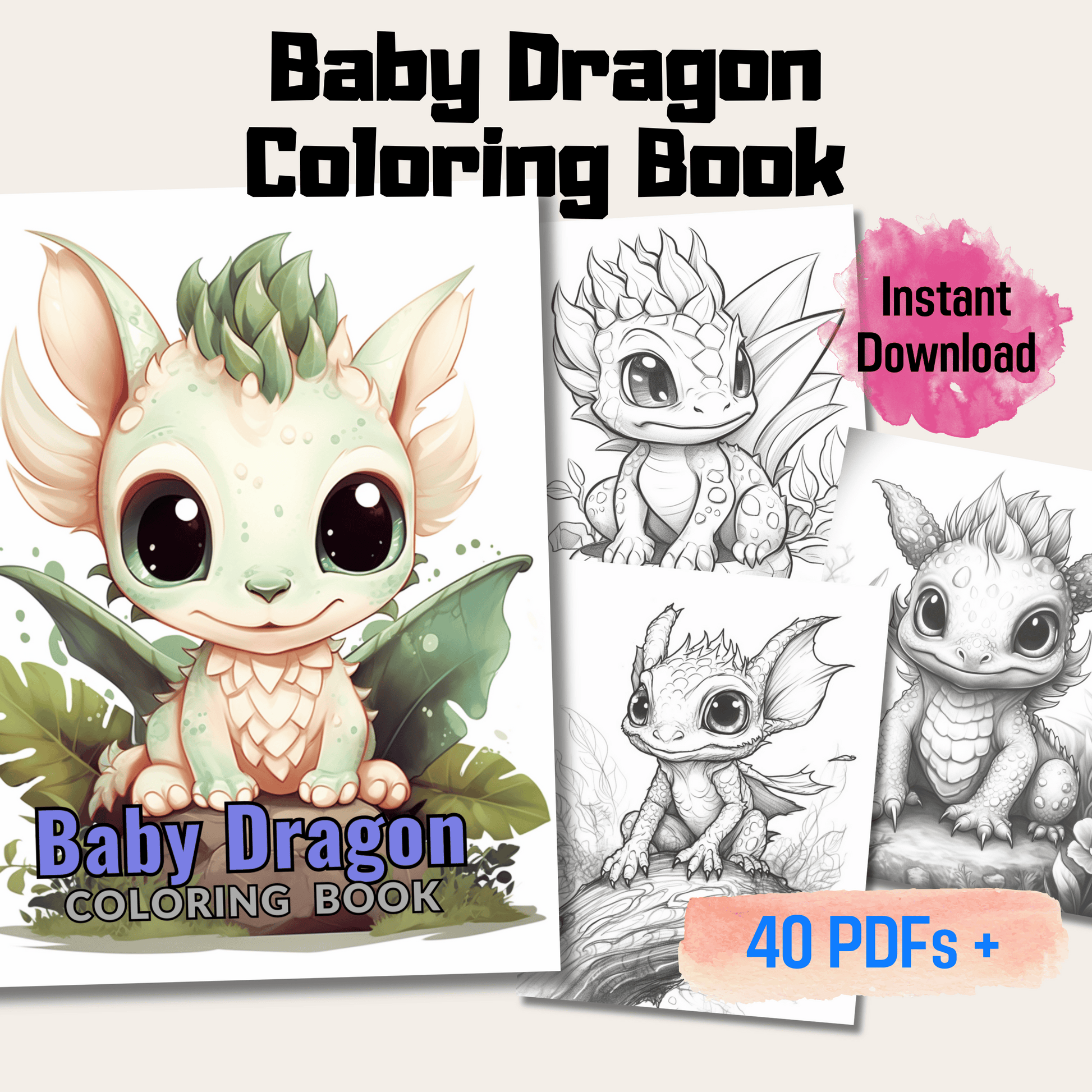 Baby Dragon Coloring Book 1: Cute Baby Dragons