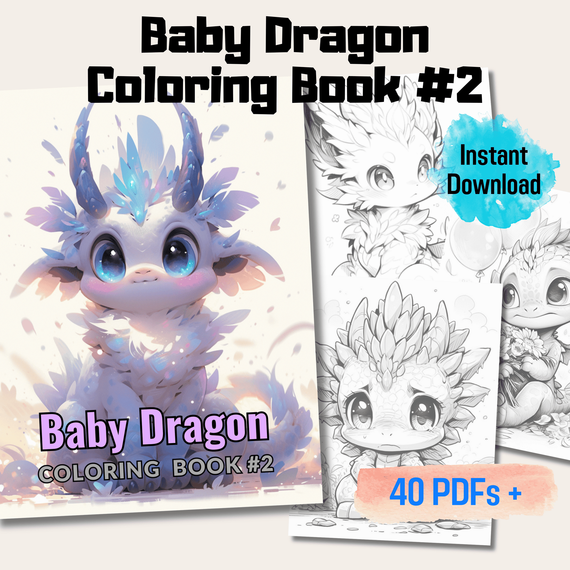 Baby Dragon Coloring Book 2: Baby Dragons