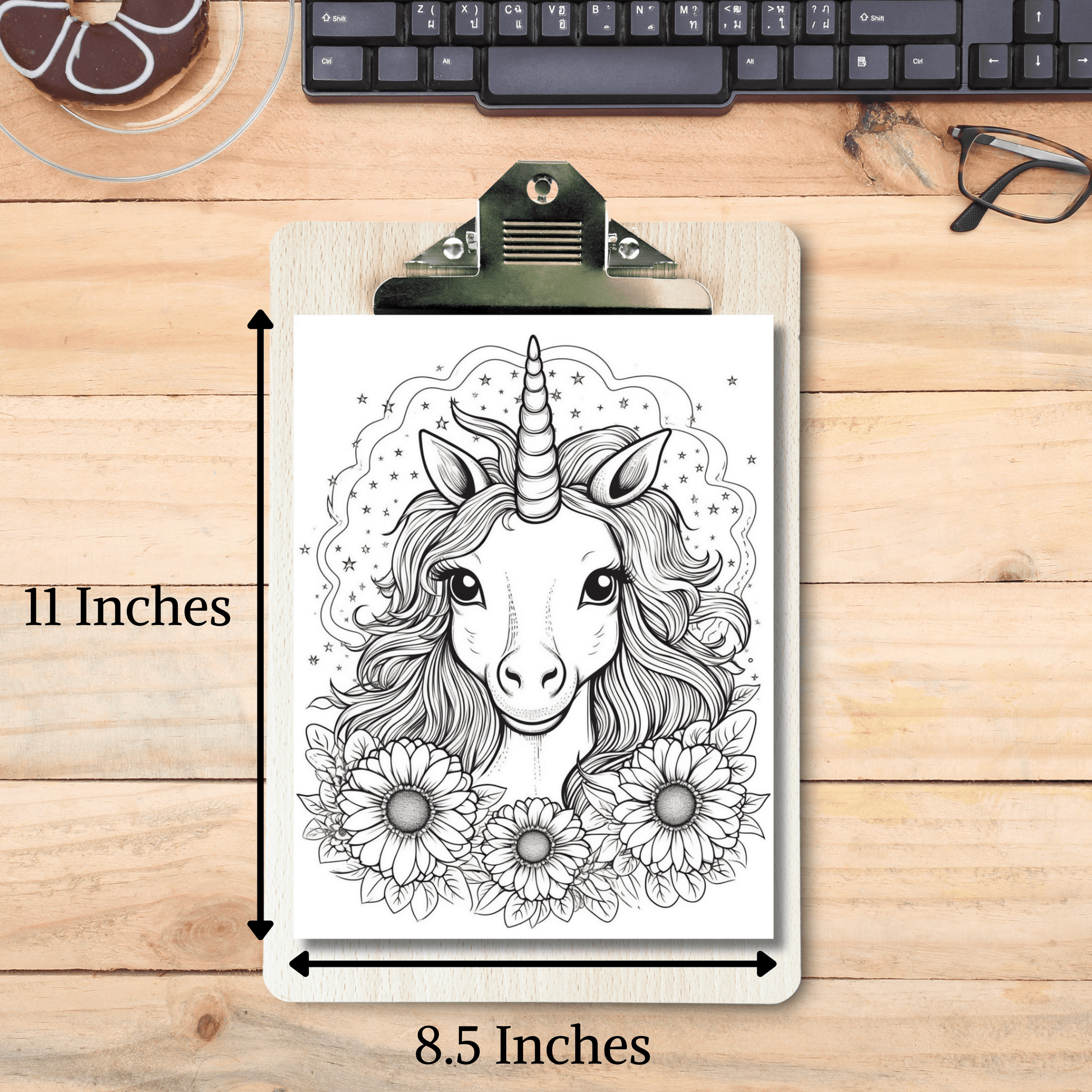 Baby Fantasy Unicorns Coloring Book 1: Cute Baby Unicorn Print Out Size Demo