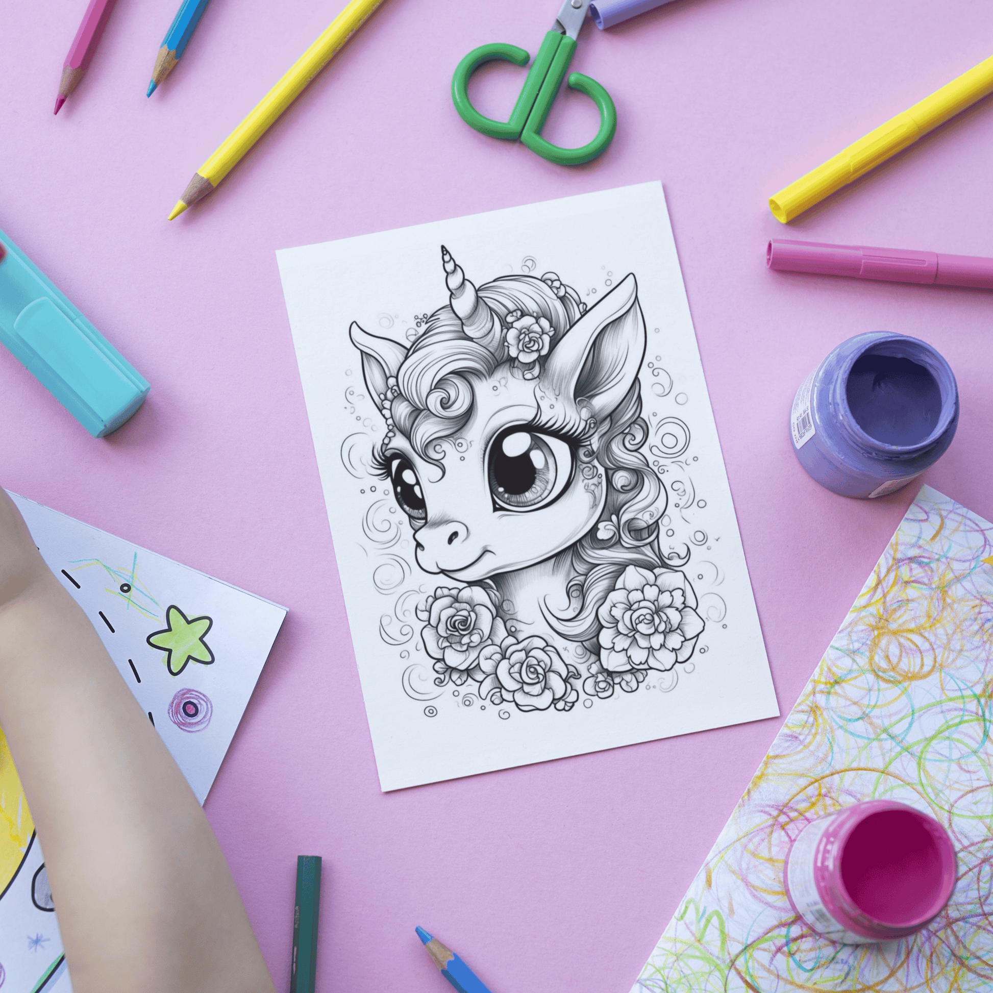 Baby Fantasy Unicorns Coloring Book 1: Cute Baby Unicorn Print Out Demo