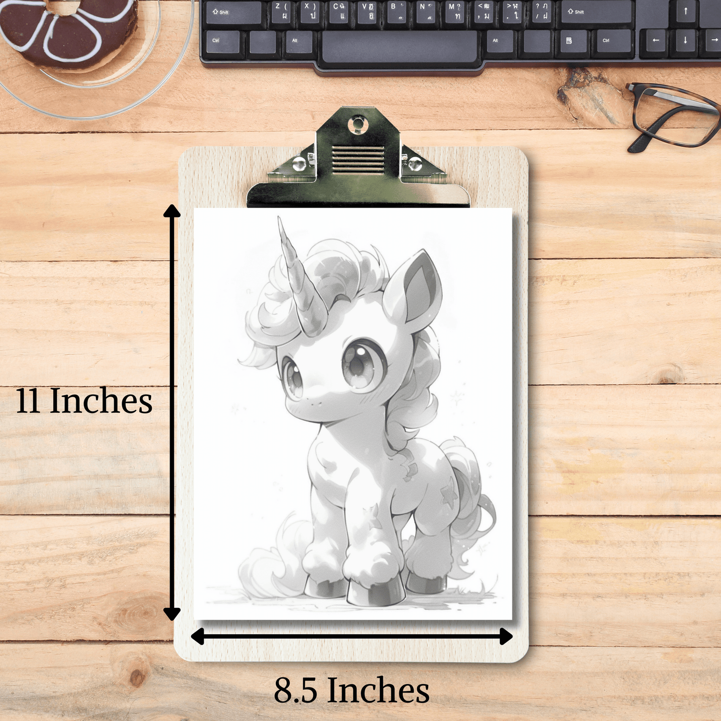 Baby Fantasy Unicorns Coloring Book 2: Cute Baby Unicorn Print Out Size Demo