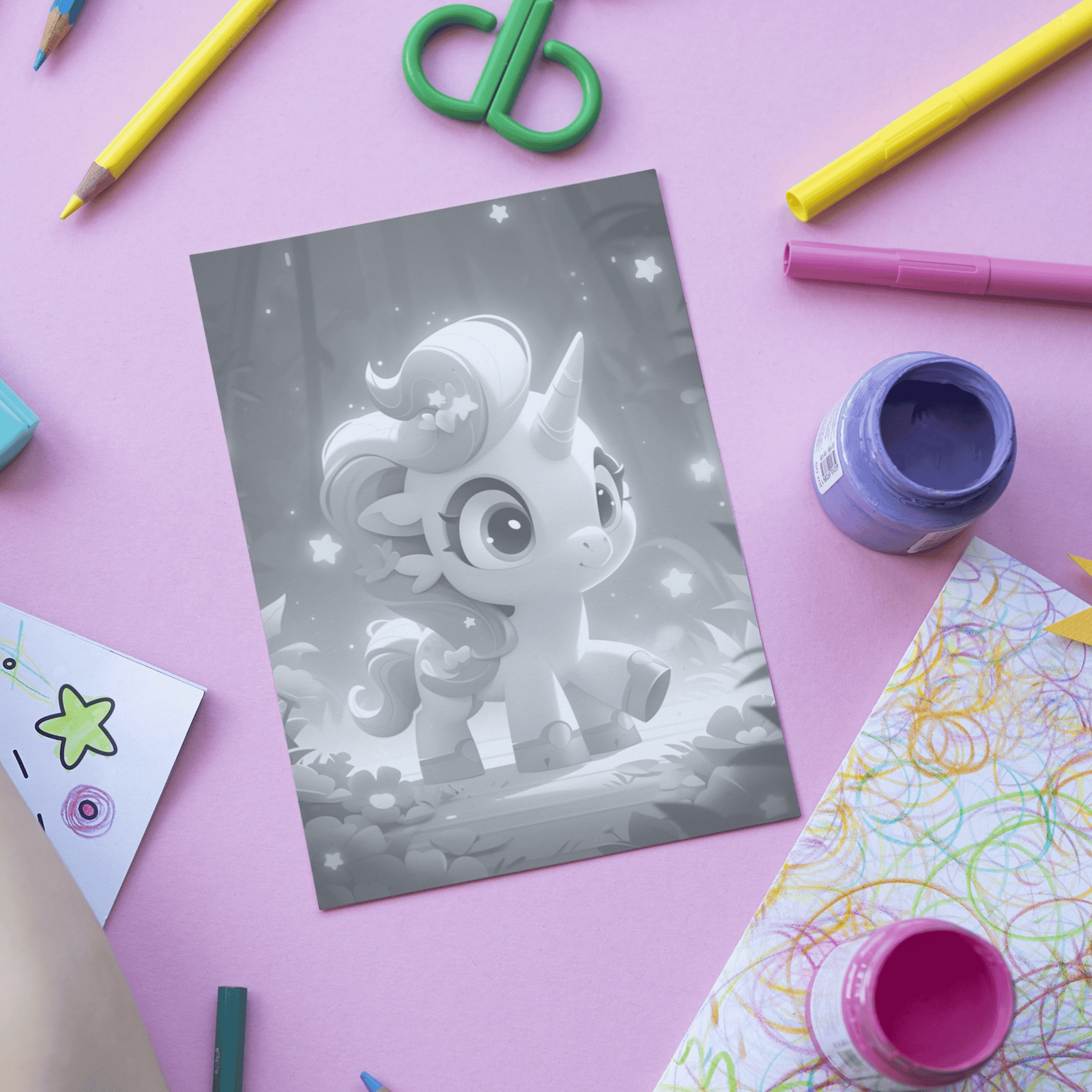 Baby Fantasy Unicorns Coloring Book 2: Cute Baby Unicorn Print Out Demo