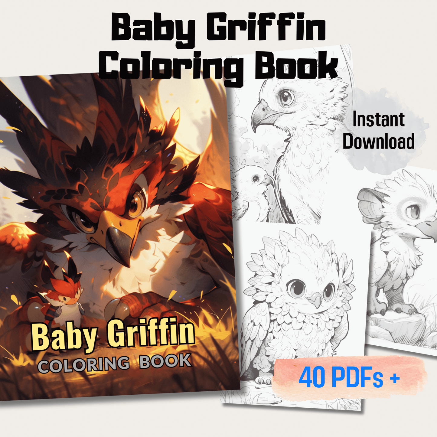 Baby Griffin Coloring Book 1: Cute Baby Griffins