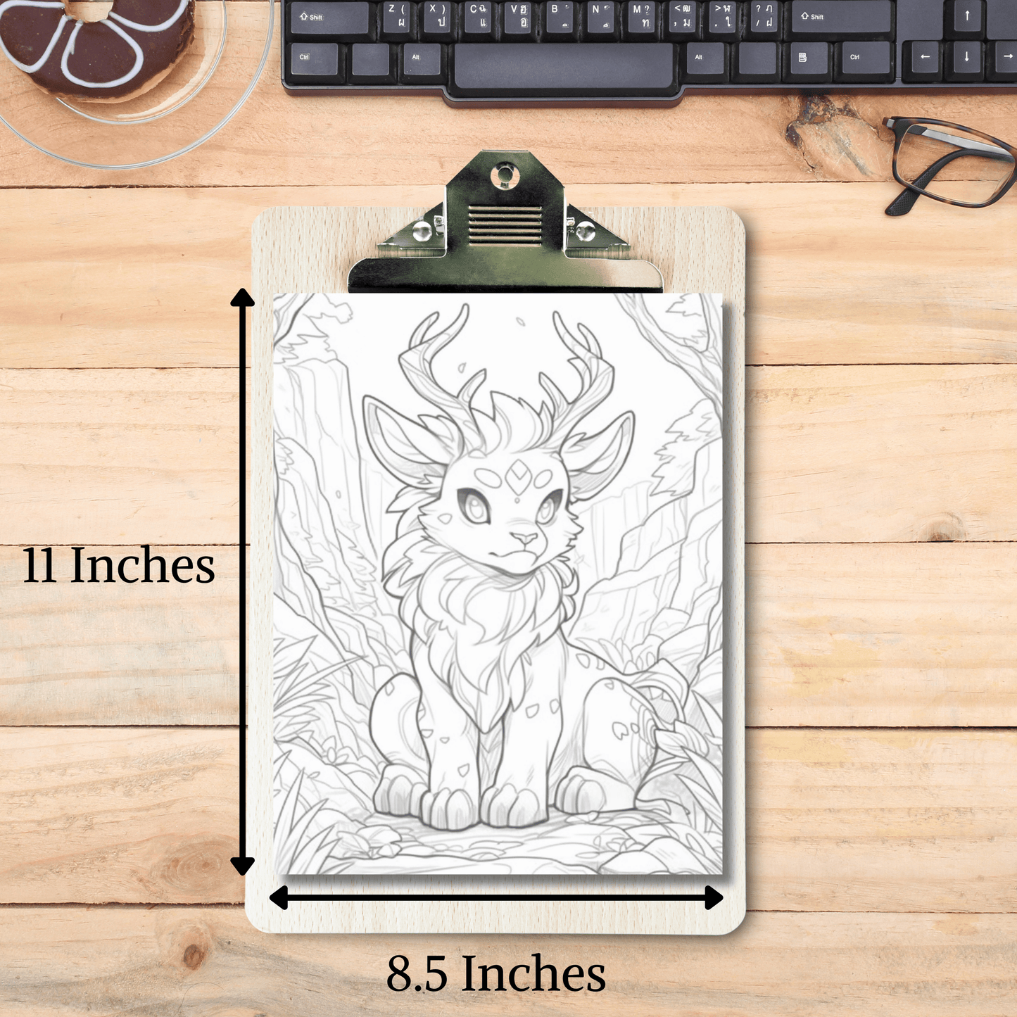 Baby Kirin Coloring Book 1: Cute Baby Kirin Print Out Size Demo