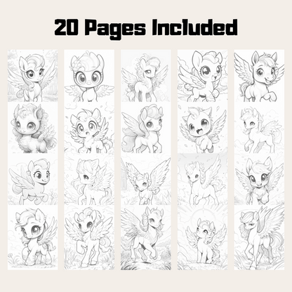 Baby Pegasus Coloring Book 1: Cute Baby Pegasus 20 Pages Included