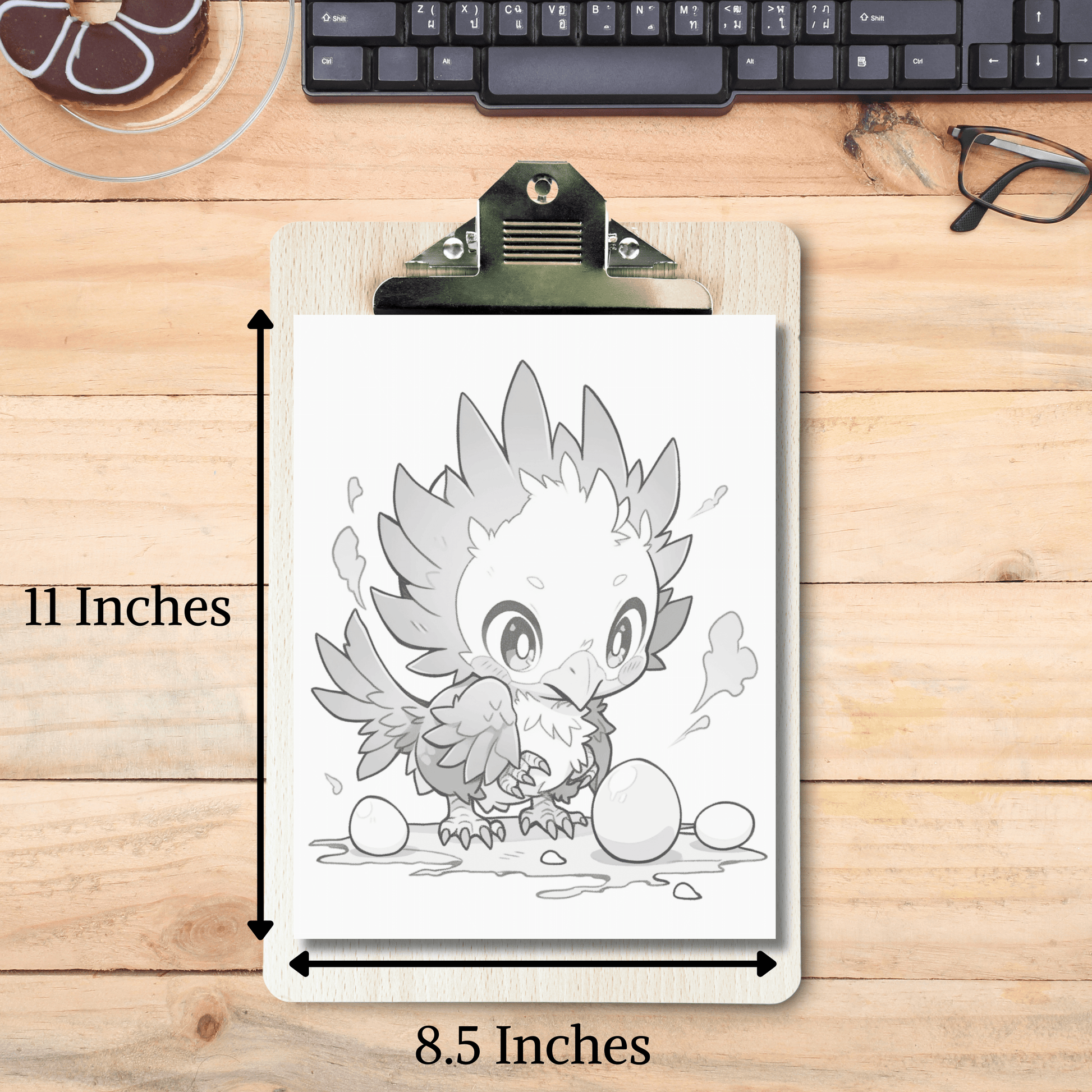 Baby Phoenix Coloring Book 1: Cute Baby Phoenix Print Out Size Demo