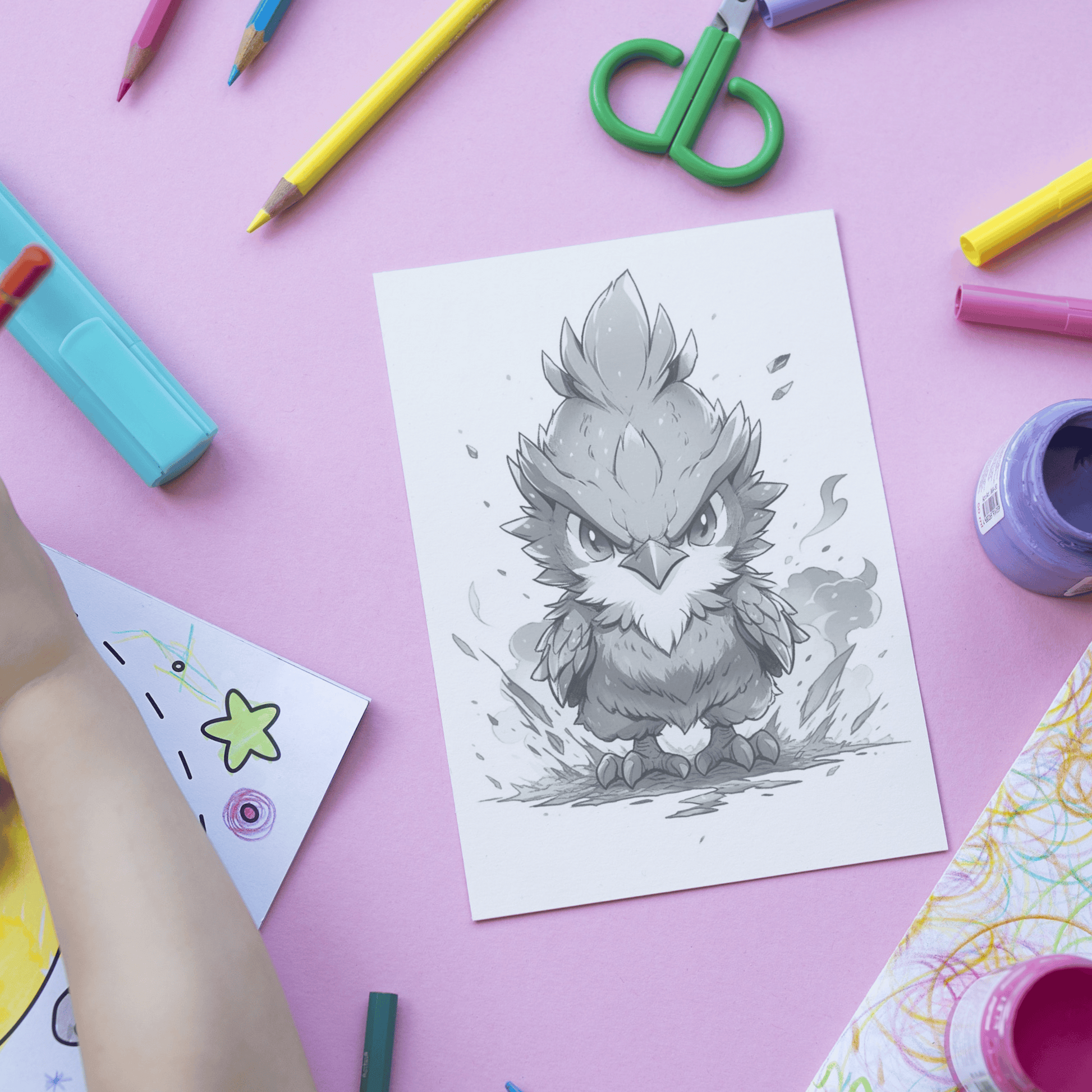 Baby Phoenix Coloring Book 2: Cute Baby Phoenix Print Out Demo