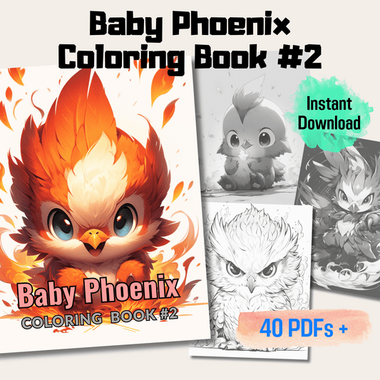 Baby Phoenix Coloring Book 2: Cute Baby Phoenix