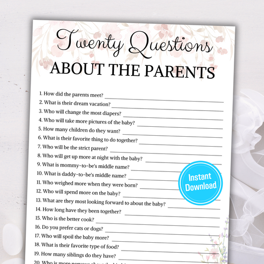 Baby Shower 20 Questions About The Parents | How Well Do You Know the Parents