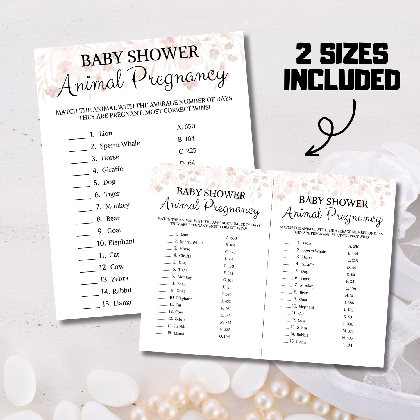 Baby Shower Animal Pregnancy Game | Animal Gestation Games