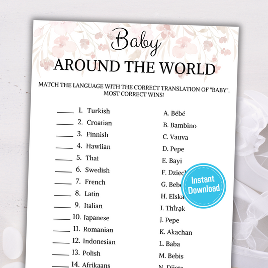 Baby Shower Baby Around The World Game | Say Baby Around The World