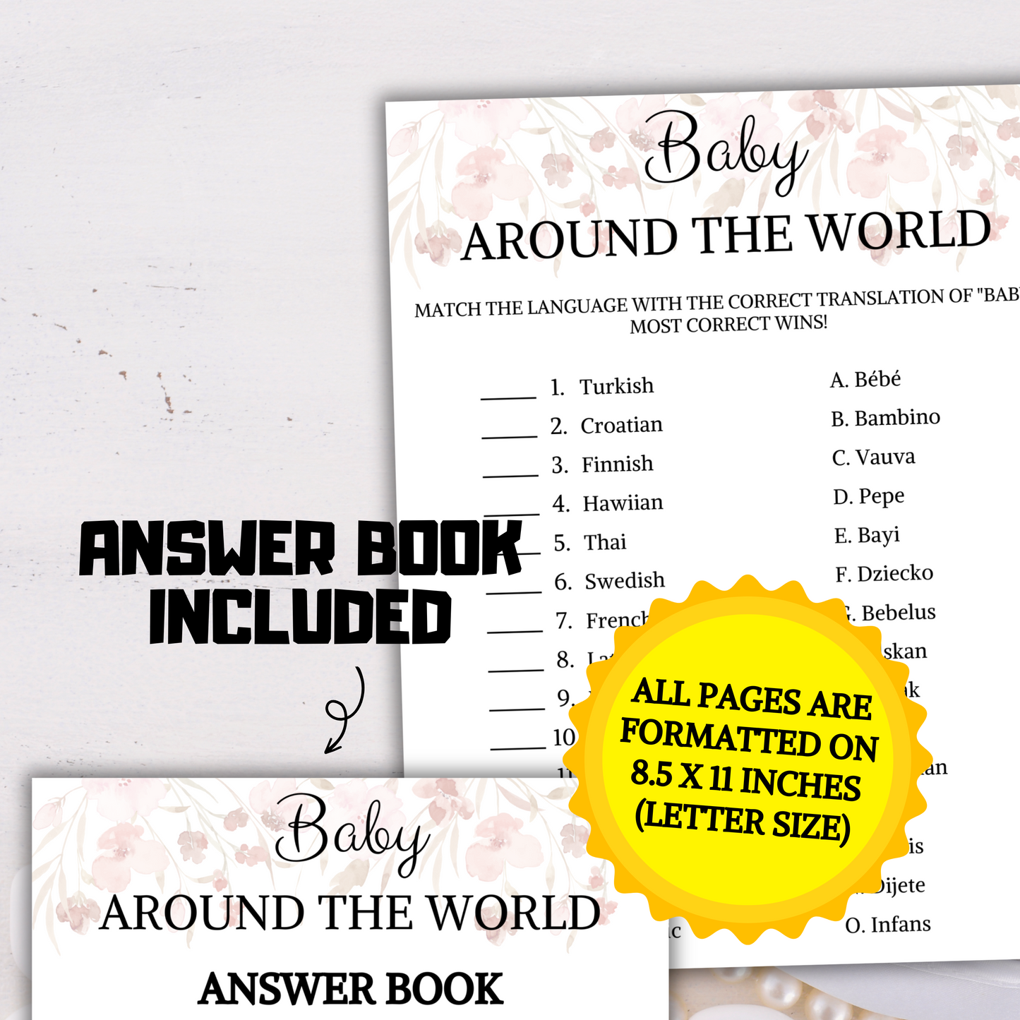 Baby Shower Baby Around The World Game | Say Baby Around The World