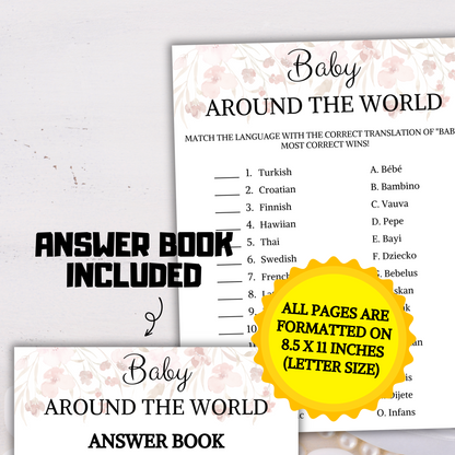 Baby Shower Baby Around The World Game | Say Baby Around The World