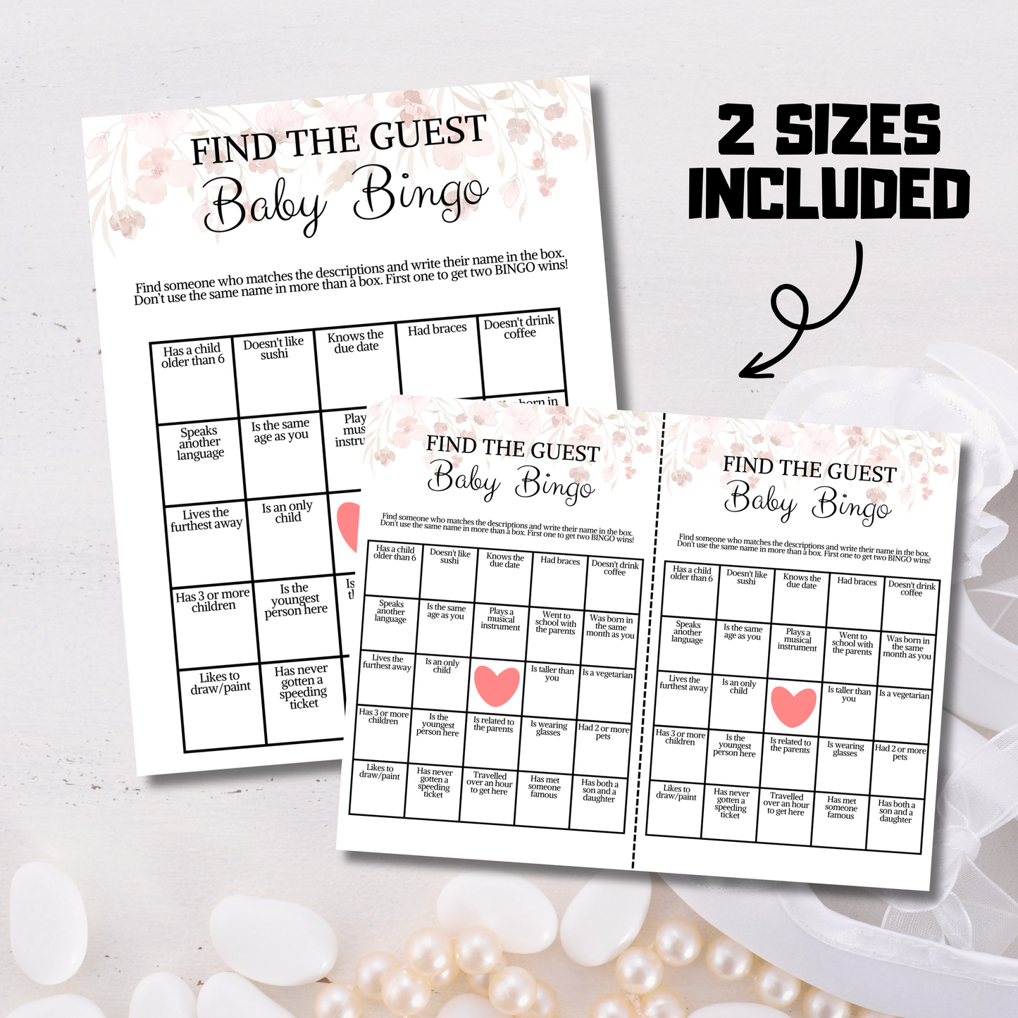 Baby Shower Baby Bingo Game | Find the Guest