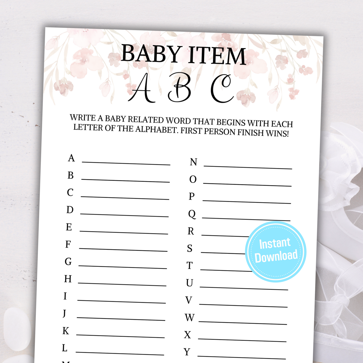 Baby Shower Baby Item ABC Game | Baby Items Game