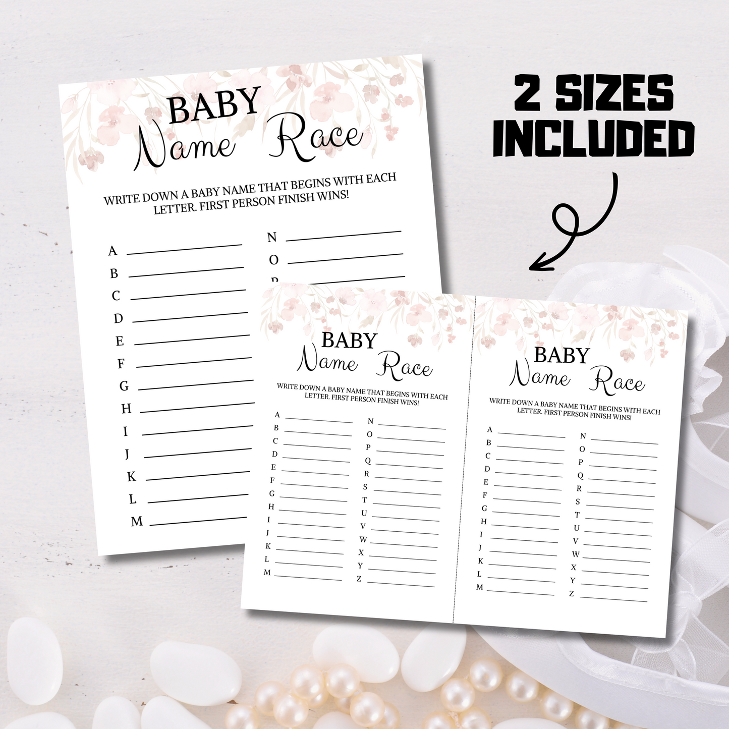 Baby Shower Baby Name Race Game | Baby Name A to Z Game